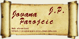 Jovana Parojčić vizit kartica